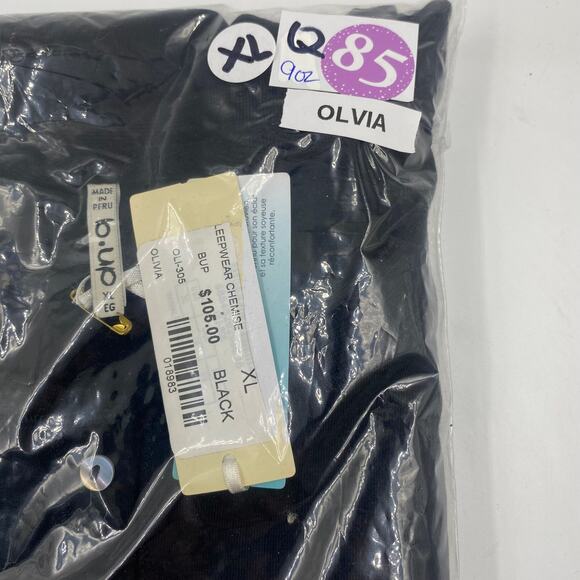 B Up BLACK Olivia Short Sleeve HENLEY LOUNGE Sleep DRESS Style #OLI-31  XL NEW - Picture 5 of 7